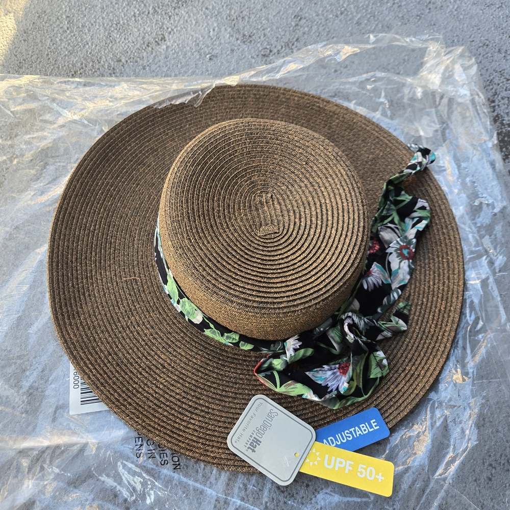 San Diego Hat Company Floral Band Brown Sun Hat - Picture 4 of 12